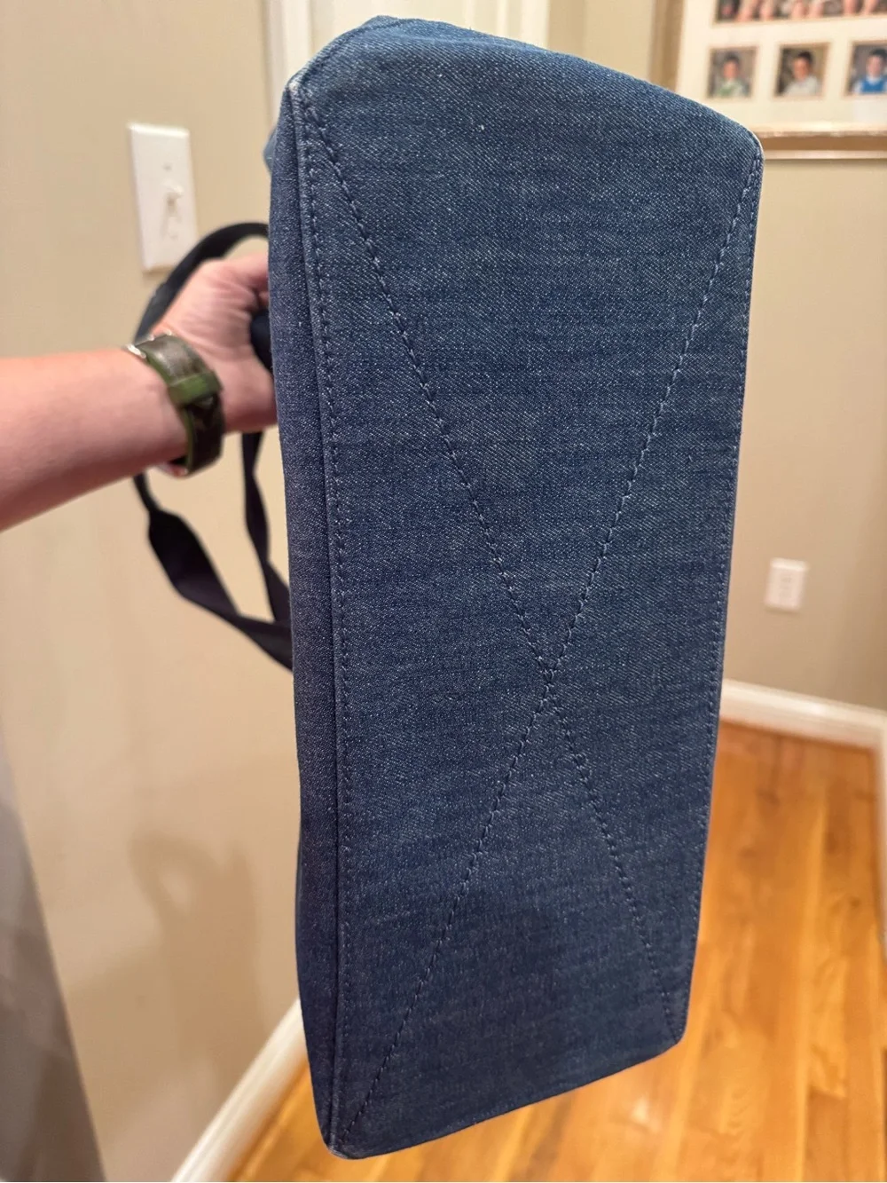 Coach Denim Logo Tote Bag Blue Denim w/Leather Trim VERY NICE CONDITION - Picture 8 of 15